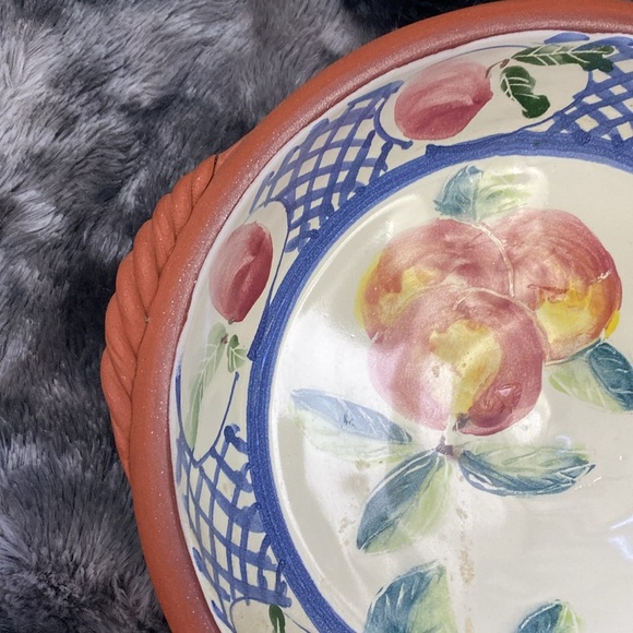 D'Arcy Margesson Signed Terracotta Pottery Hand thrown 1995 Deep Dish - Picture 4 of 16